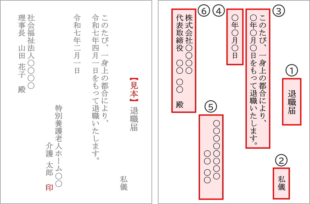 退職届のサンプル